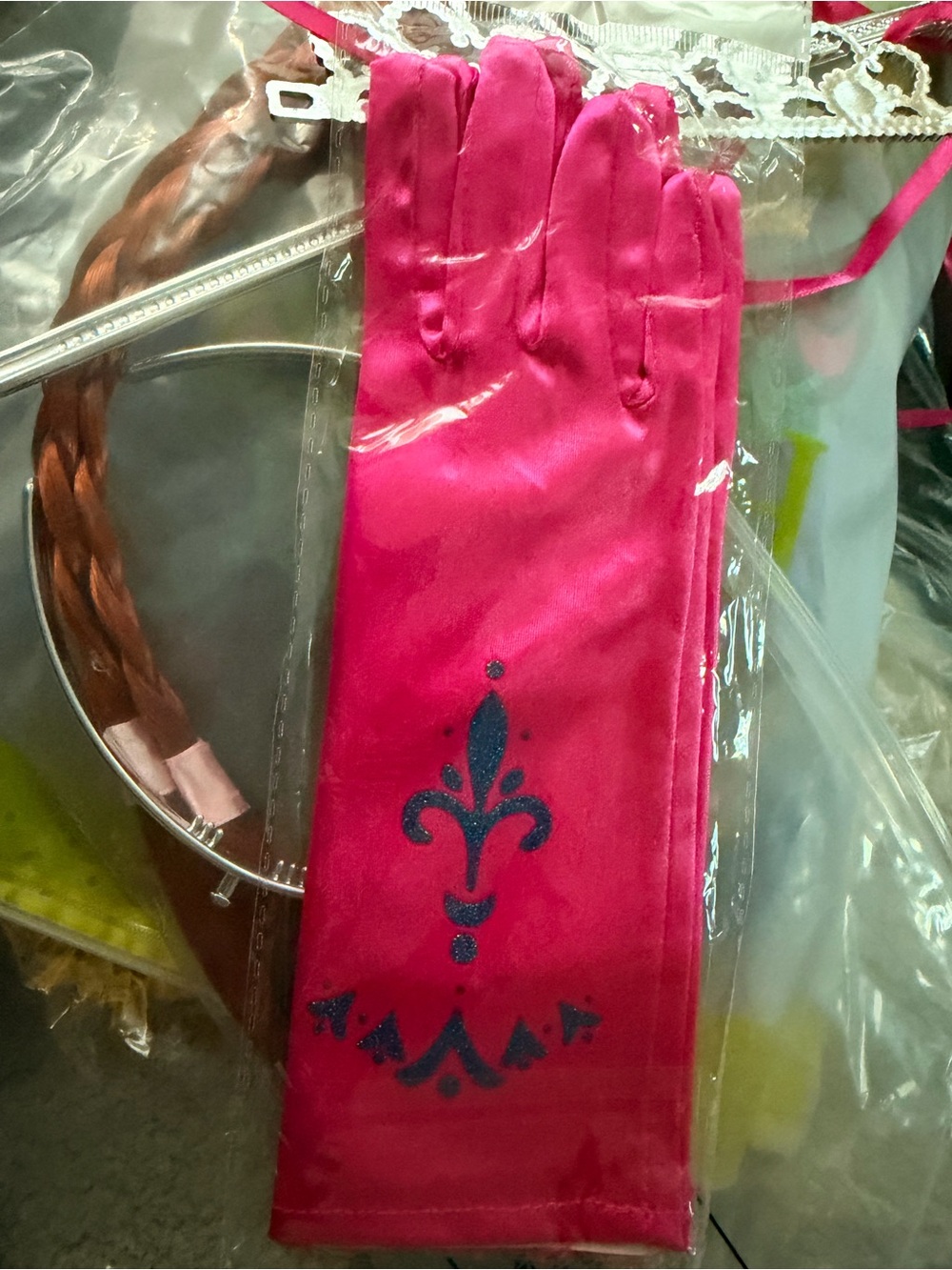 Kids Pink and Blue Princess Costume with Cape & Accessories - Picture 5 of 6